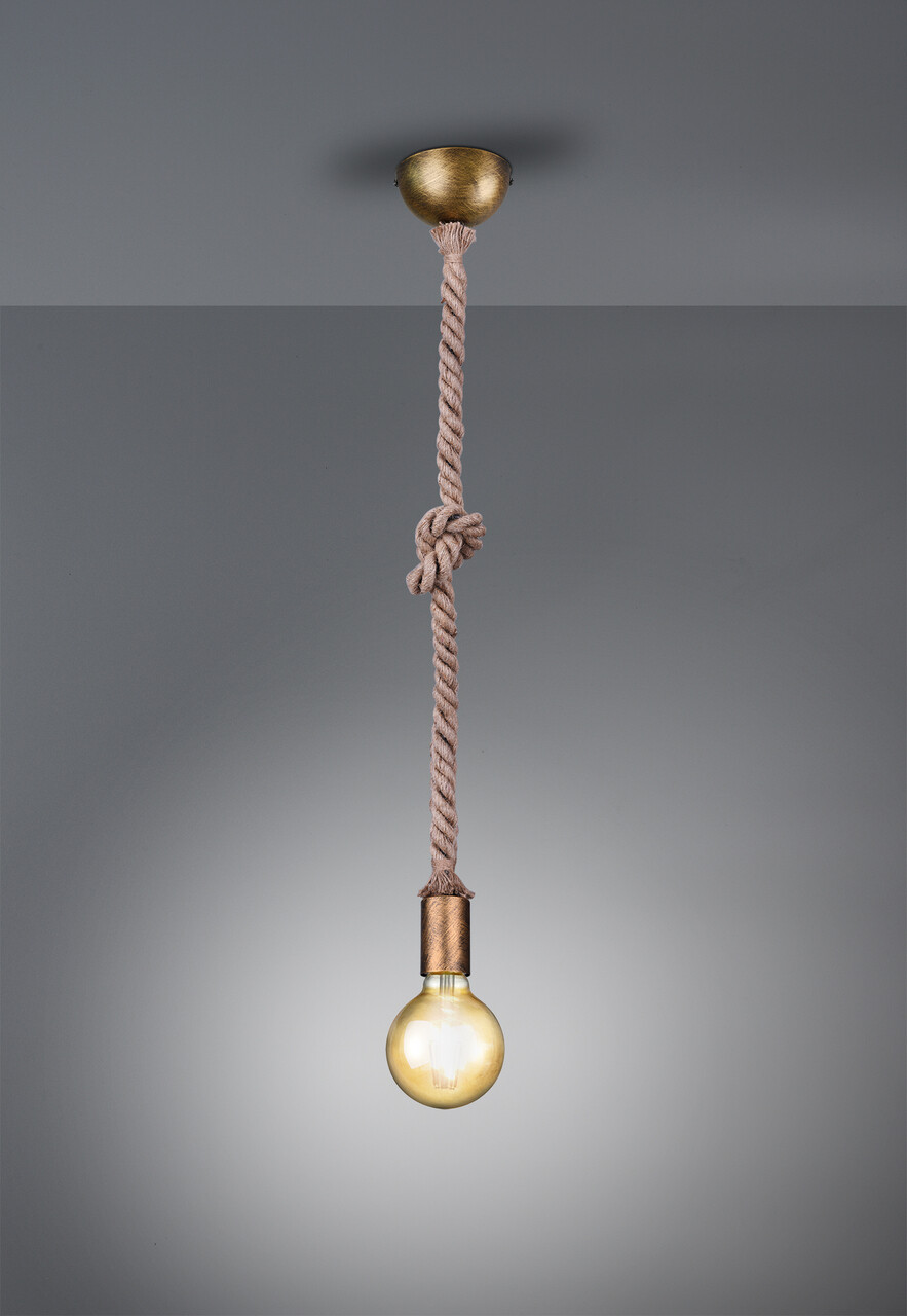 Lustra Rope, TRIO, 12x150 cm, 60W, 1x E27, metal, bronz antic - imagine 6